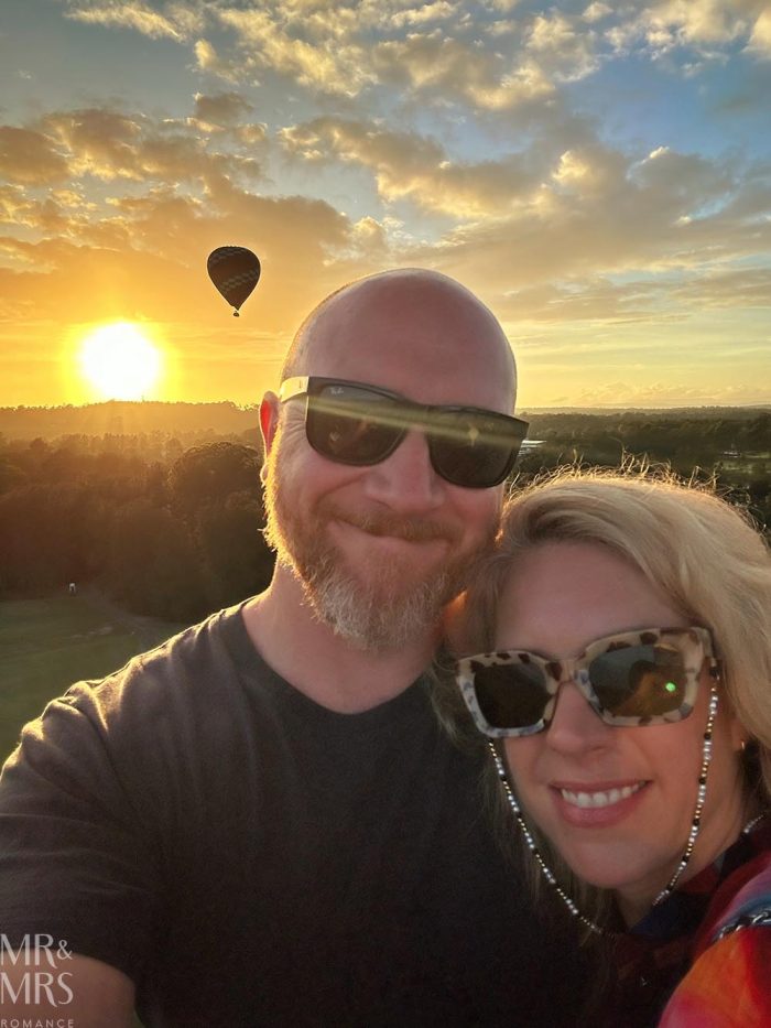 Things to do in the Hunter Valley - Beyond Ballooning romantic hot air balloon ride - Jim and Christina