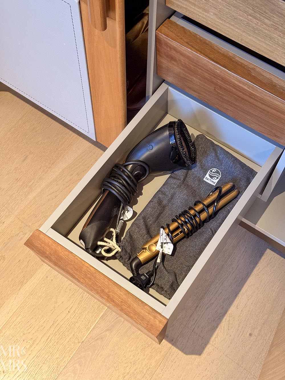 Hotel review of the Porter House MGallery Collection in Sydney - in-room clothes steamer and hair straighteners