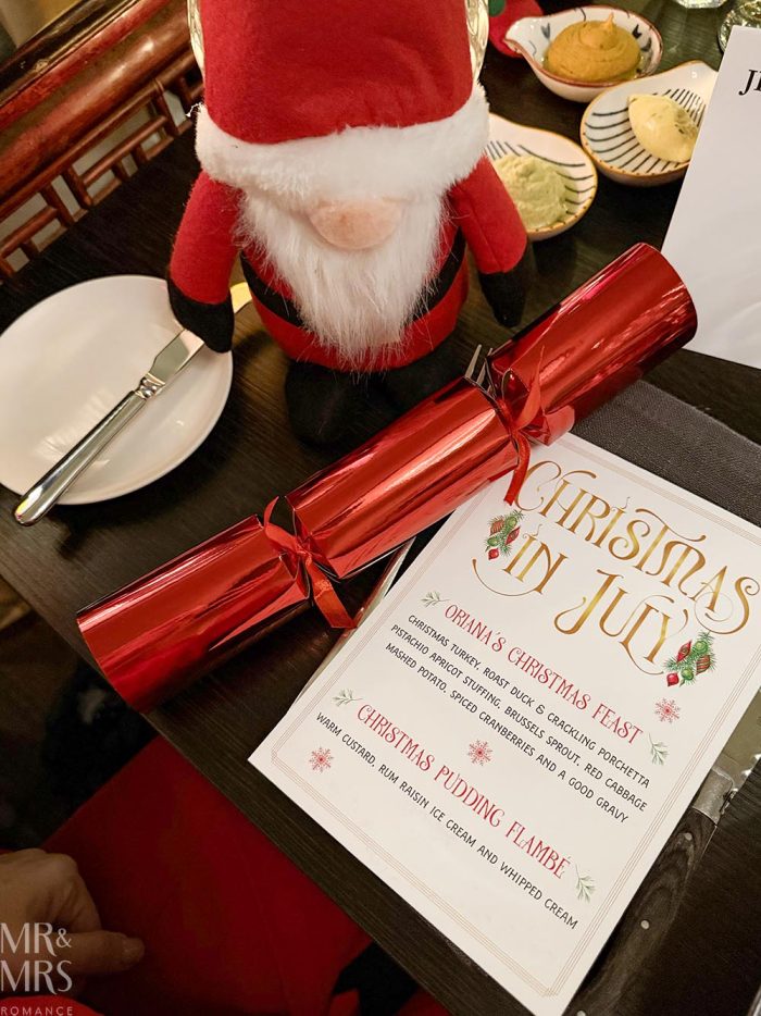 Christmas in July at Oriana Motel in Orange, NSW - table setting including menu, cookies and decorations