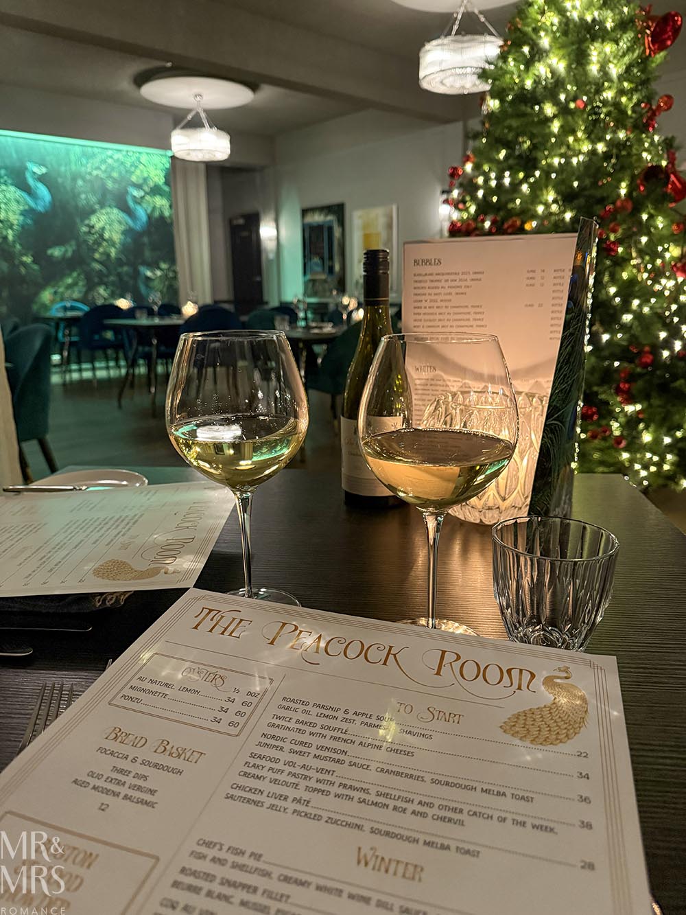 Oriana Motel, Orange NSW - Peacock Room Restaurant - wine and menu
