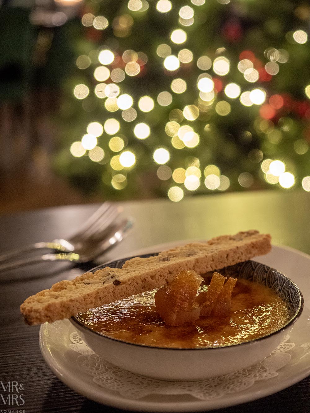 Oriana Motel, Orange NSW - Peacock Room Restaurant - dessert of creme brulee