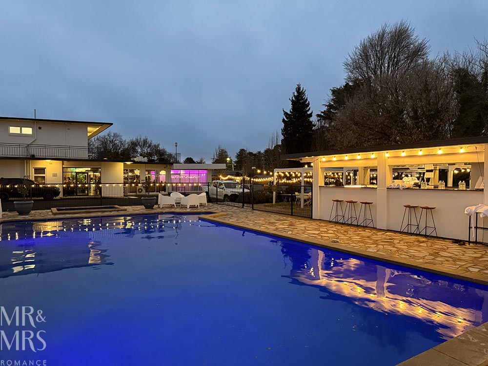 Oriana Motel, Orange NSW - pool cabana and Bela Vista Bar from the outside