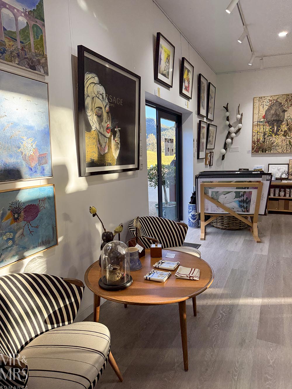 Art gallery at Winmark Wines. Where to stay in the Hunter Valley / Broke-Fordwich