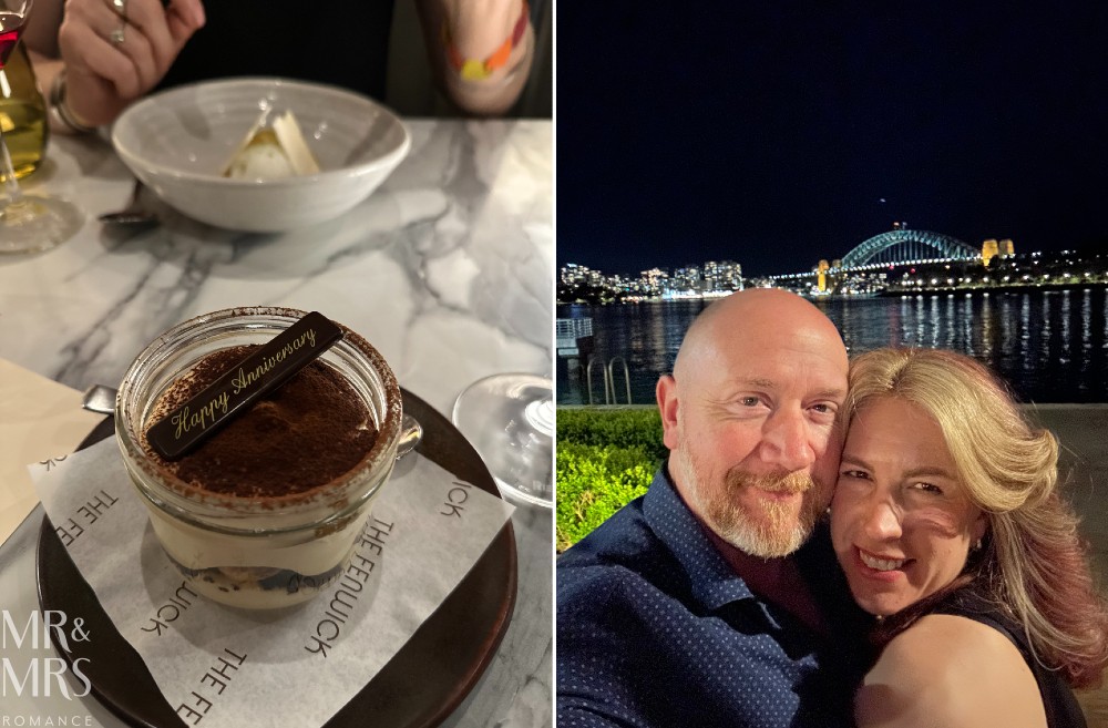 Jim and Christina celebrating 25 years together at the Fenwick, Balmain East