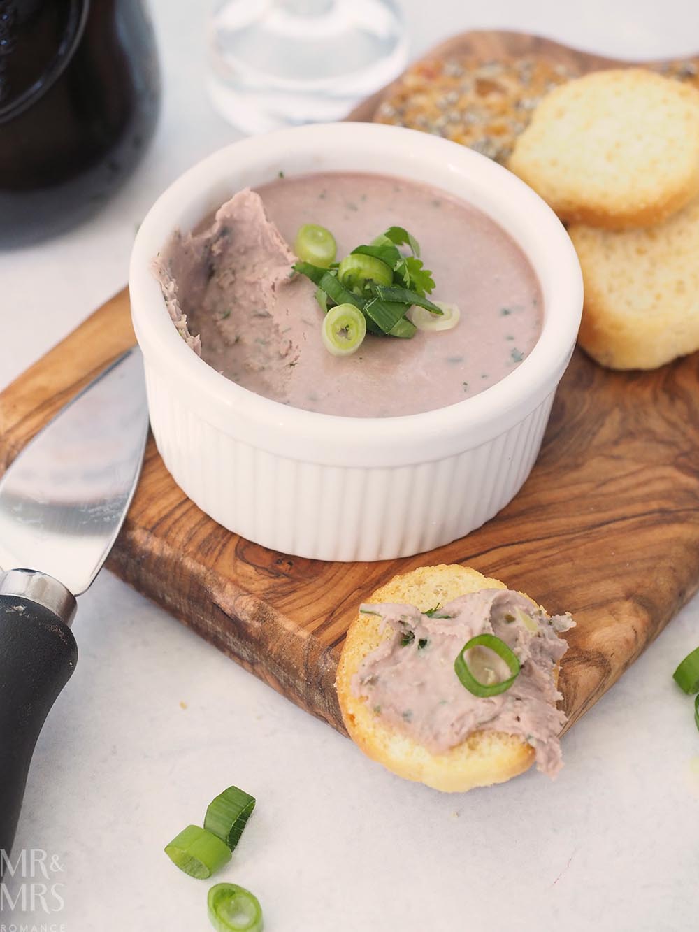 Port and Gorgonzola pate recipe - close-up of the pate with a little scoop out of it