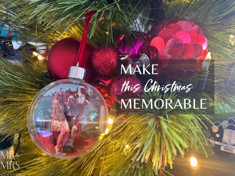 How to make Christmas memorable - Christmas bauble with a photo of Christina, Jim and Santa