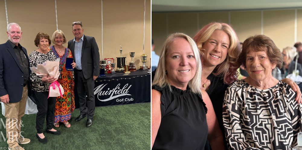 Flavour of the Month - December 2025 - Jeanette getting 50 years of membership award at golf club