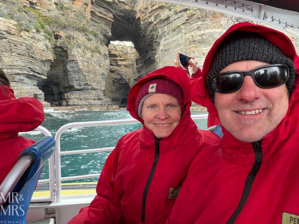 Three Capes Walk, Tasmania - contributor story by Mark Buckley - elegant red waterproofs