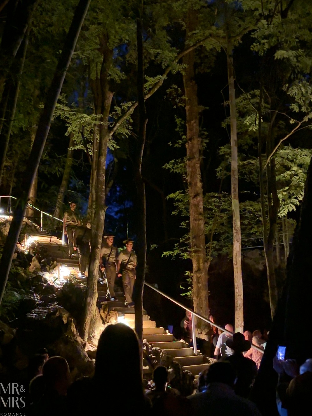 Anzac Day at Hellfire Pass, Kanchanaburi, Thailand. Catafalque Party descending the steps