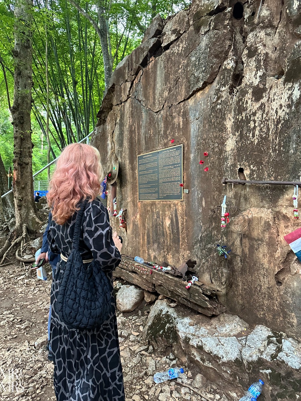 Anzac Day at Hellfire Pass, Kanchanaburi, Thailand. Memorials inside Hellfire Pass
