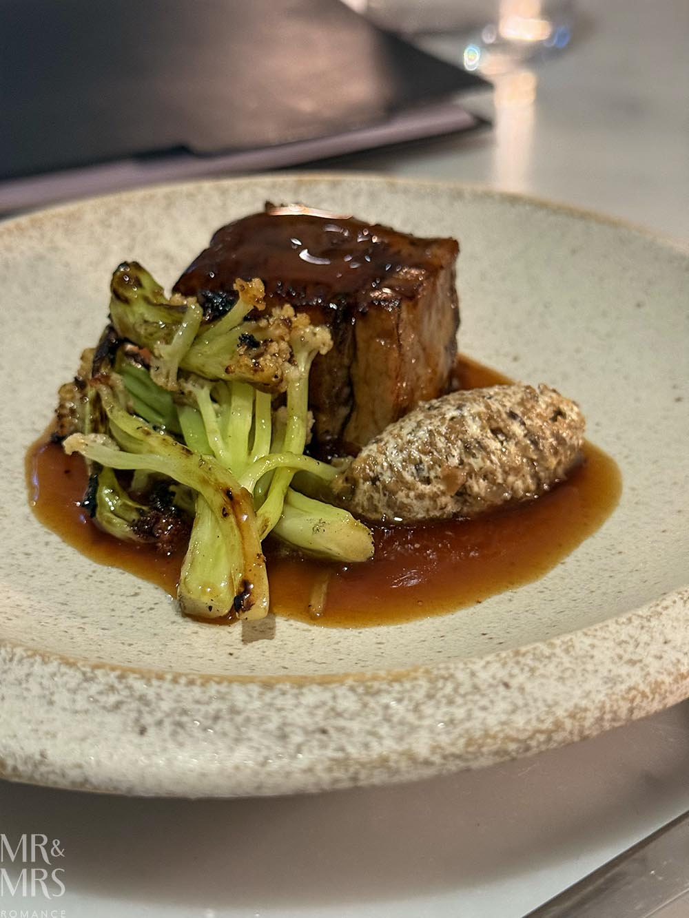 Where to eat in Sydney - romantic dinner - Izy.Aki omakase - slow-cooked brisket and mushroom miso rocher