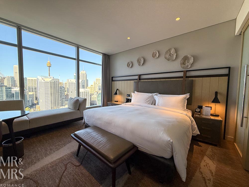 Where to stay in Sydney - Sofitel Darling Harbour - bedroom and view
