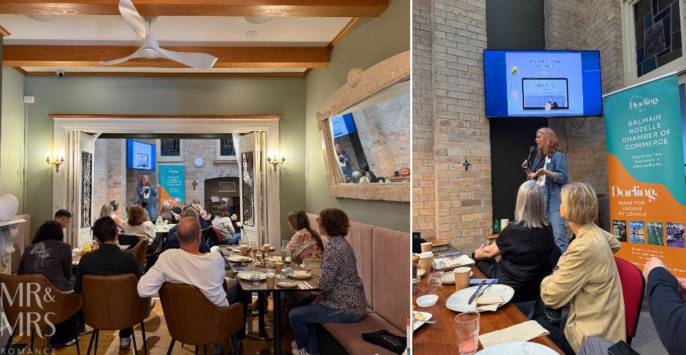 Flavour of the Month - April 2026 - Christina speaking at a Balmain Rozelle Chamber of Commerce event