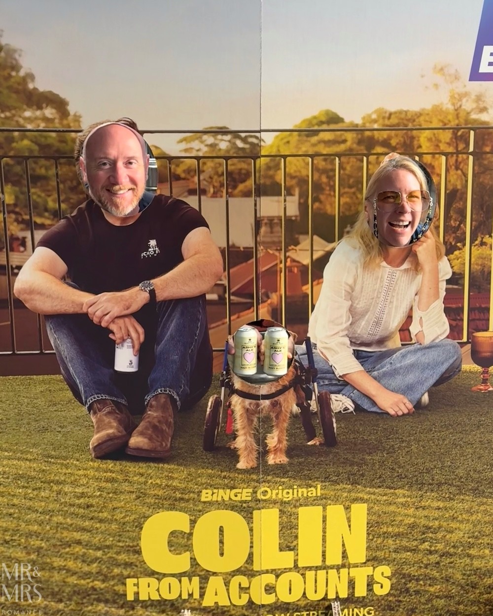 Flavour of the Month - August 2026 - Jim and Christina faceout at Sydney Brewery for Colin From Accounts set