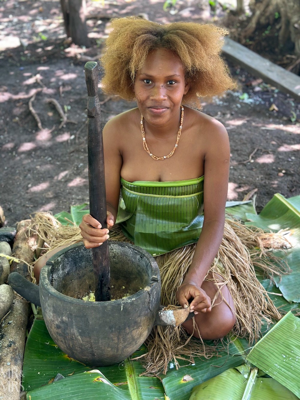 Flavour of the Month - August 2026 - Solomon Islands villager pounding cassava root