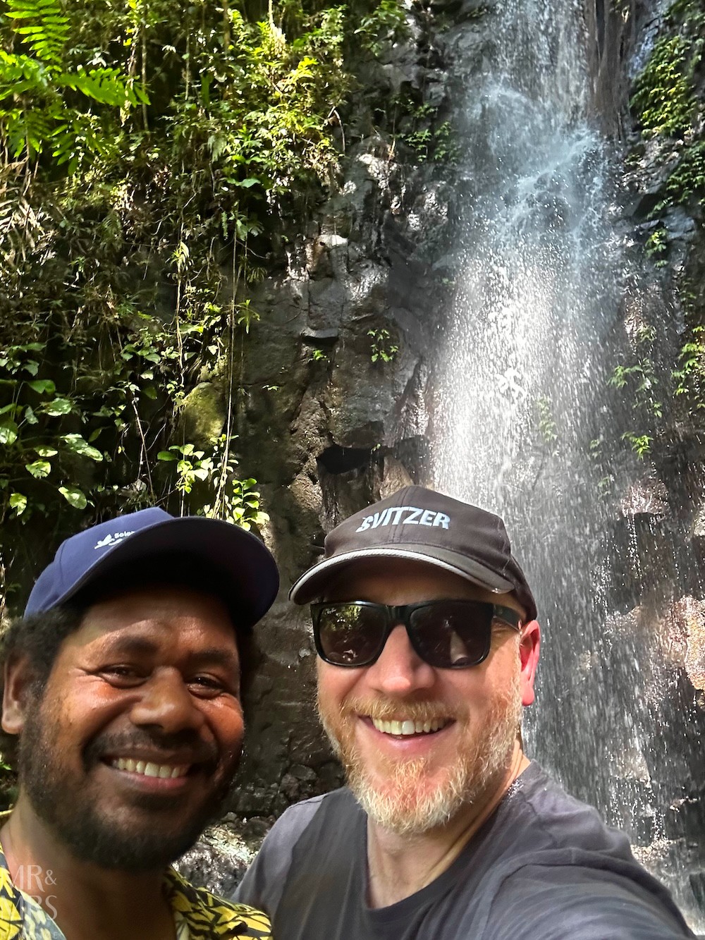Flavour of the Month - August 2026 - Solomon Islands Jim and Steve at waterfall