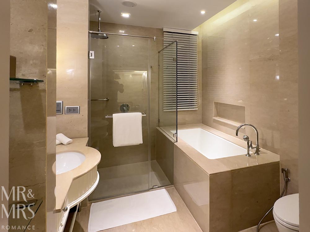 Oriental Residence Bangkok Hotel - bathroom including shower and bath