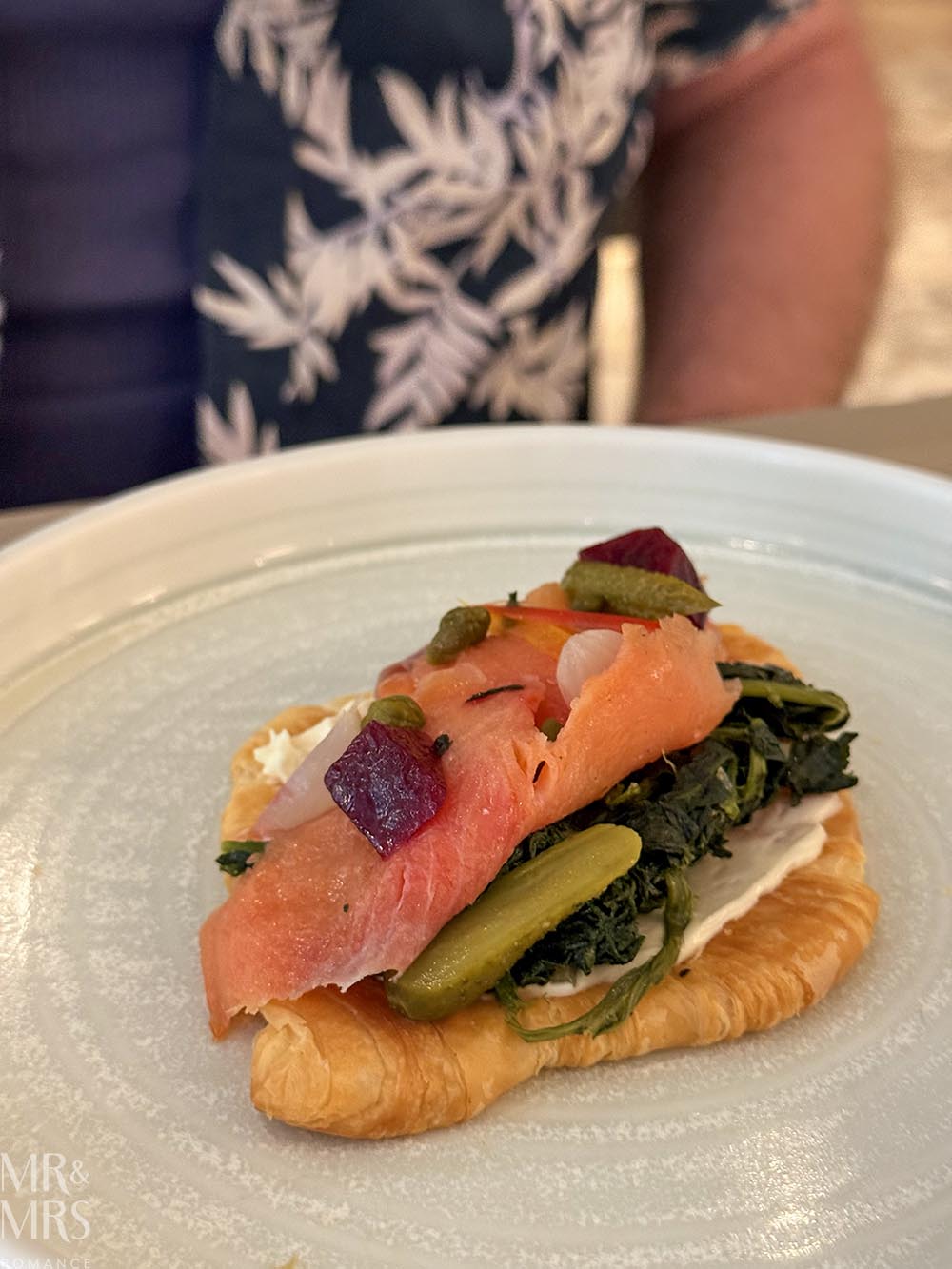 Oriental Residence Bangkok Hotel - beetroot salmon toast breakfast